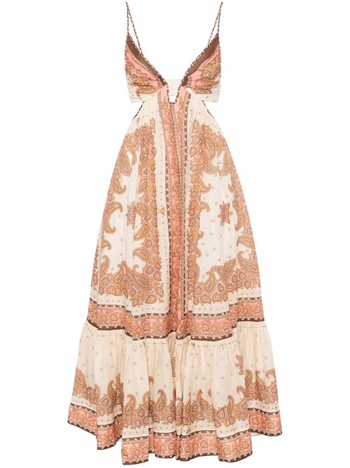 Maxine Plunge long dress ZIMMERMANN | 1746DRS254ORANGE PAISLEY